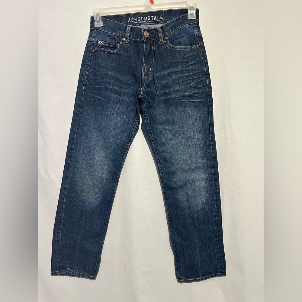 Aeropostale Boys Jeans 27x28 – Dark Wash Straight Fit Denim - Picture 3 of 5